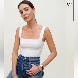 NWT: Reformation “Canyon” Knit Tank Top in White. Size M
